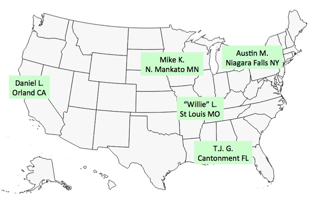 Winner map showing locations across the US