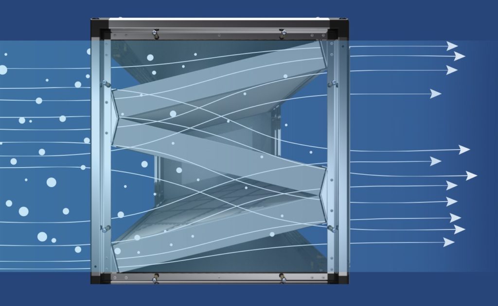 Image of 3 ton system with lines drawn showing air passing over the system