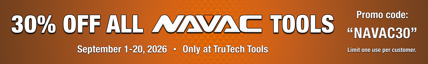 Save 30% on all NAVAC products with code NAVAC30, September 1-20, 2026